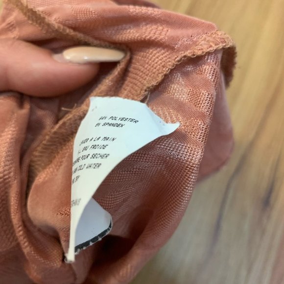 Audrey 3+1 Long Sleeve Twist Front Orange Crop Top - Picture 8 of 13